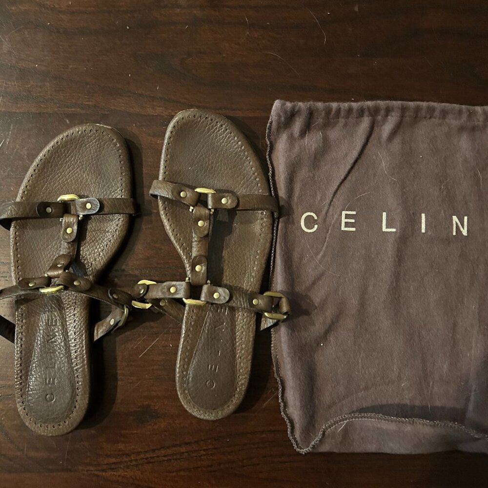 Celine brown leather sandals, size 36 B (US size 6)